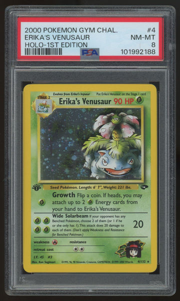 2000 Pokemon Erika's Venusaur Gym Challenge 1st Edition Holo #4 PSA 8