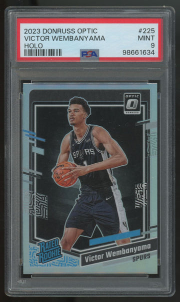 2023-24 Panini Donruss Optic Victor Wembanyama Rated Rookie Holo #225 PSA 9