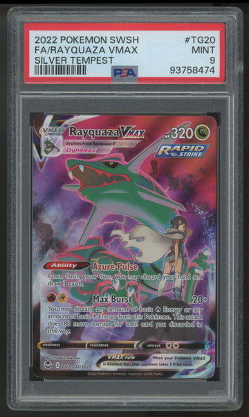 2022 Pokemon Rayquaza VMAX Silver Tempest Full Art #TG20 PSA 9