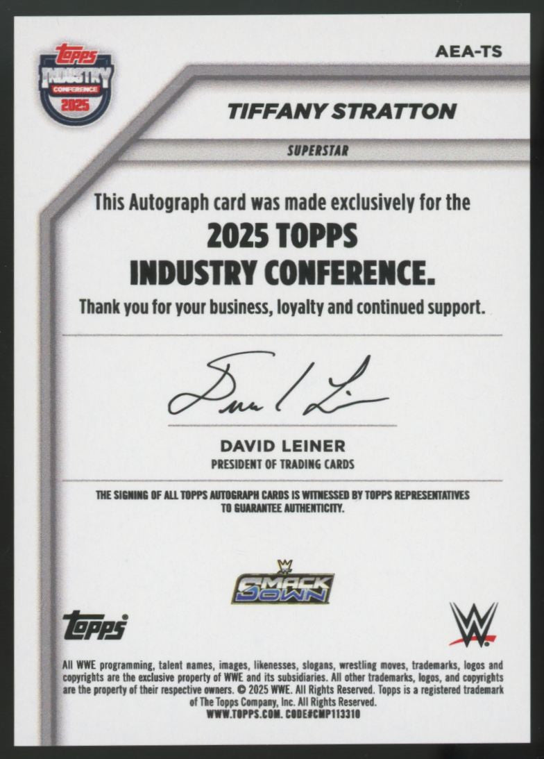 2025 Topps Industry Conference Tiffany Stratton Auto #AEA-TS