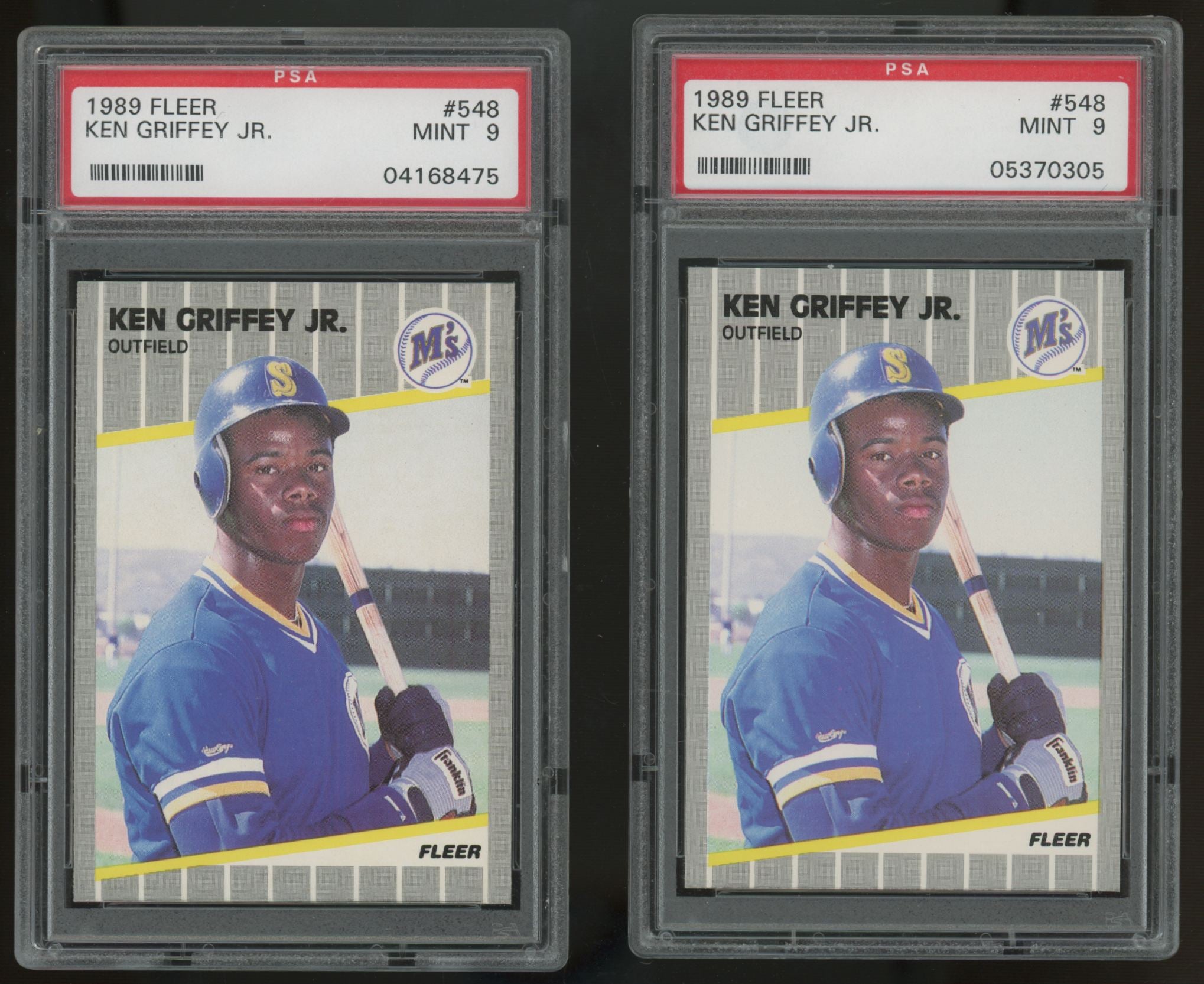 1989 Fleer Ken Griffey Jr. RC #548 PSA 9 Lot of 10