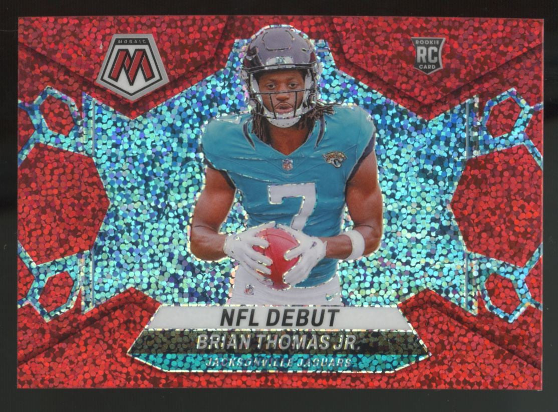 2024 Panini Mosaic Brian Thomas Jr. RC Debut Red Sparkle Prizm #282