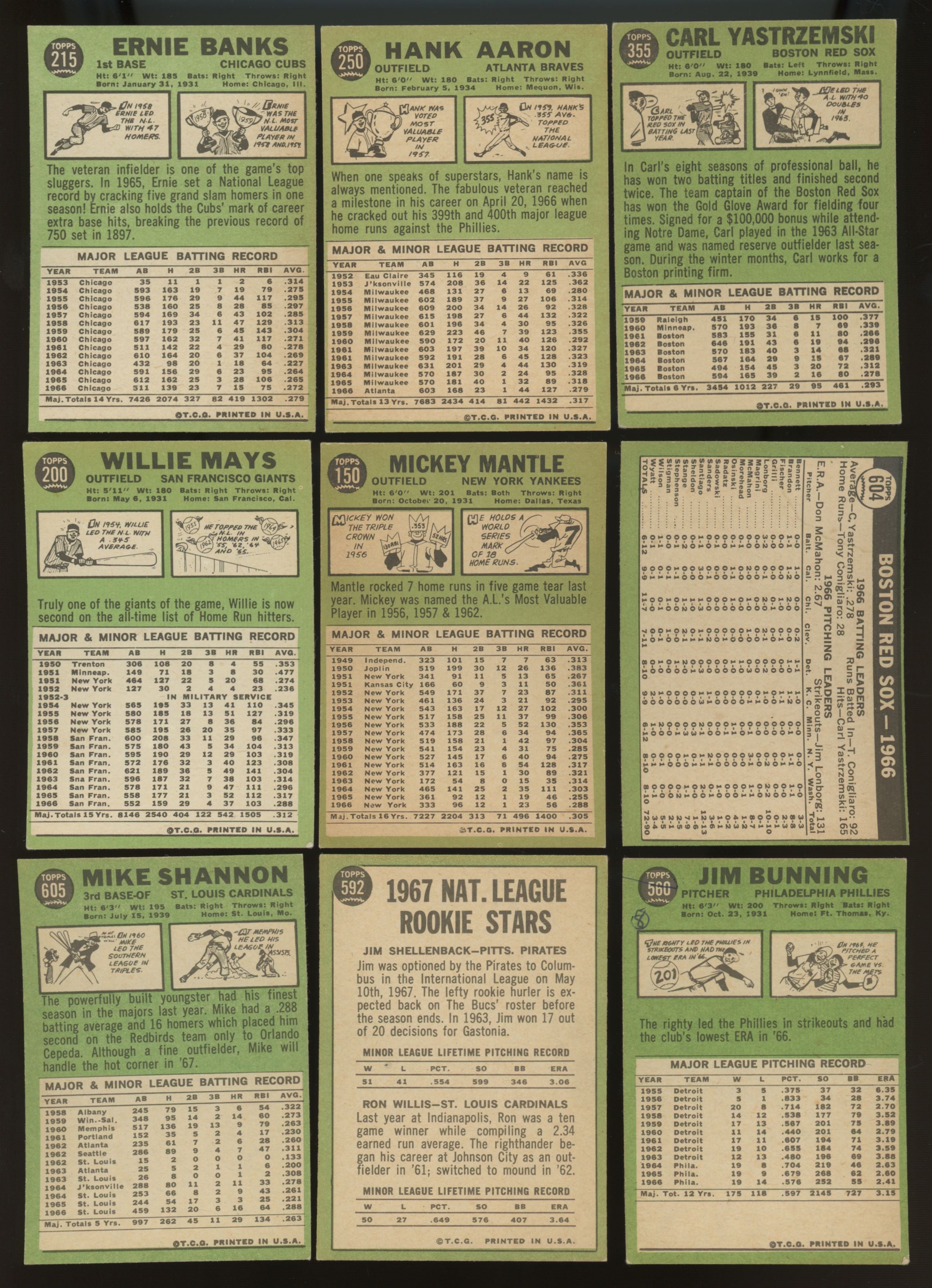 1967 Topps Baseball Complete Set VG-EX/EX w/ Wrapper, High #s & Variations