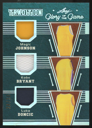 2025 Leaf Glory of the Game Johnson / Bryant / Doncic Tradition Triple Patch /35