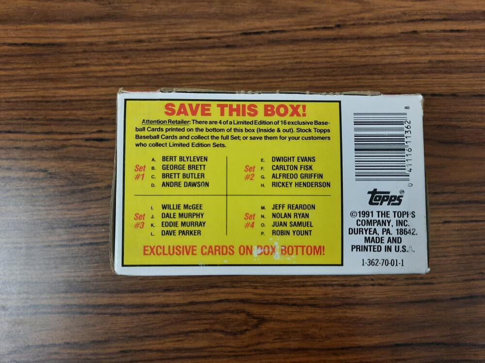 1991 Topps Baseball Wax Box (36 packs)