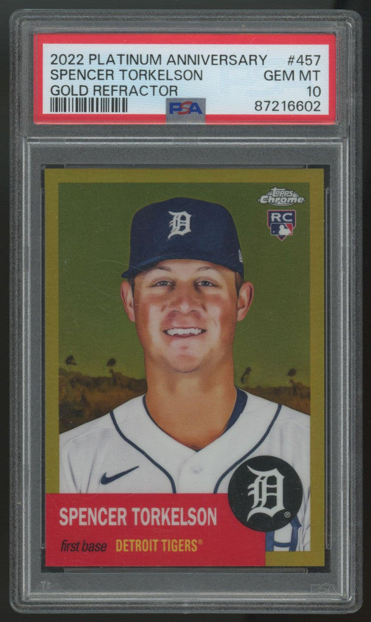 2022 Topps Chrome Platinum Anniversary Spencer Torkelson RC Gold /50 #457 PSA 10