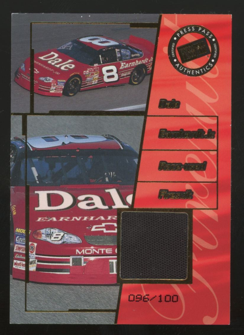 2001 Press Pass Authentics Dale Earnhardt Jr. Firesuit Patch /100 #FC-0/8