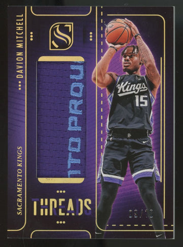 2024-25 Panini Silhouette Davion Mitchell Holo Gold Threads Patch /10 #THR-MIT