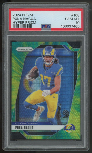 2024 Panini Prizm Puka Nacua Hyper Prizm /180 #168 PSA 10