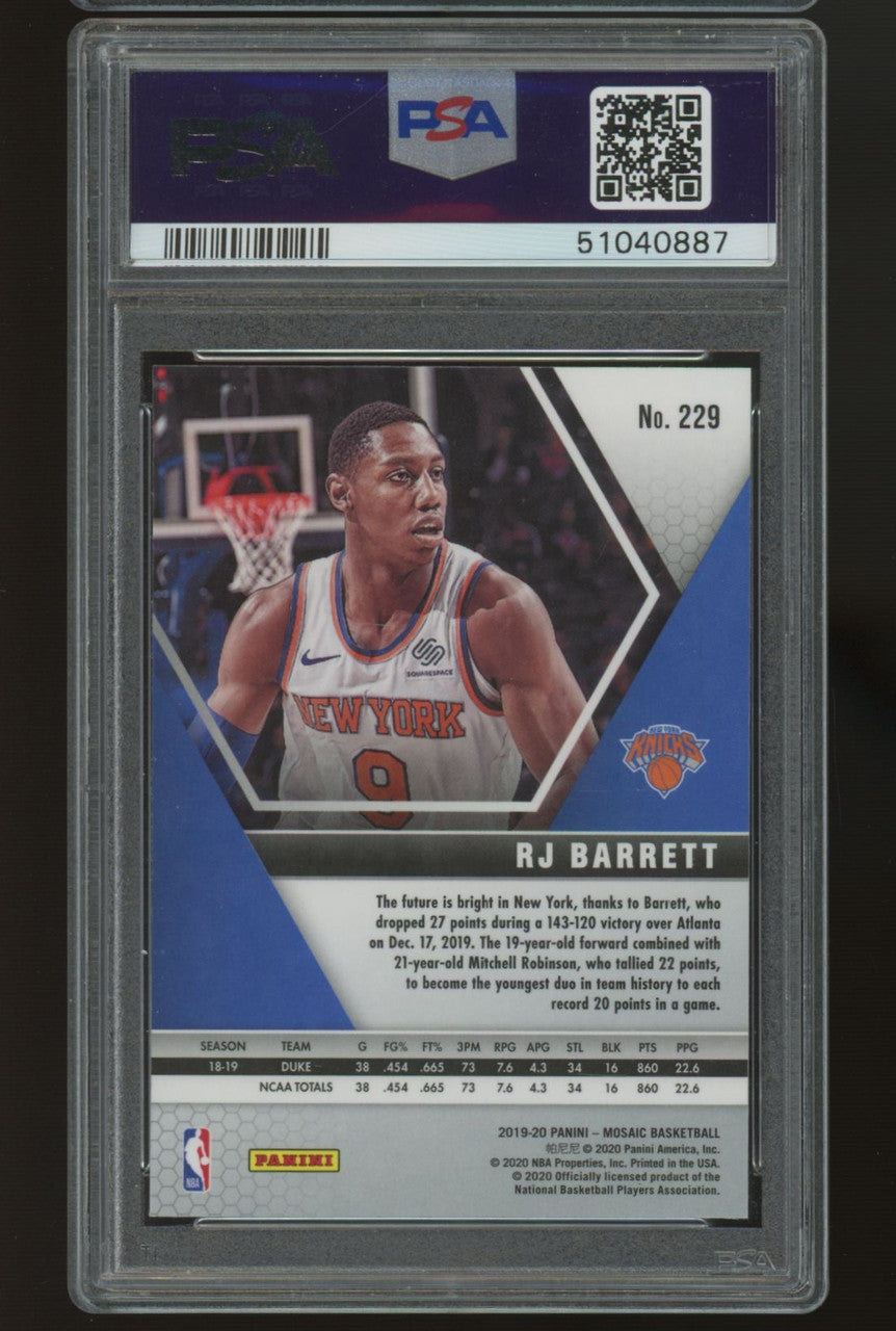 2019/20 Mosaic RJ Barrett RC #229 PSA 10