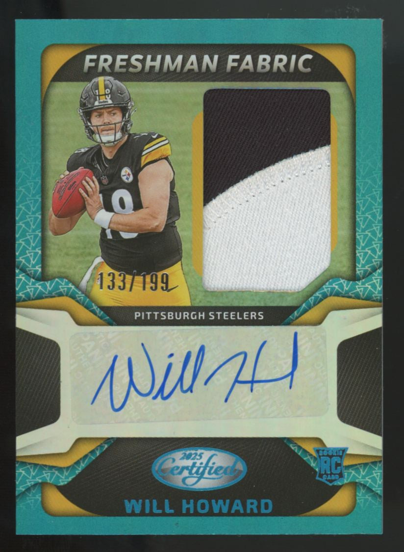 2025 Certified Will Howard RC Freshman Fabric Mirror Teal Patch Auto RPA /199