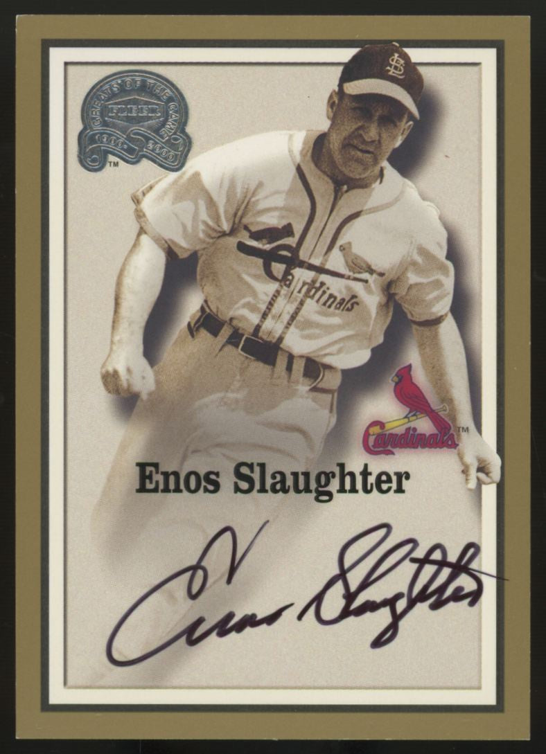 2000 Fleer Greats Of The Game Enos Slaughter Auto
