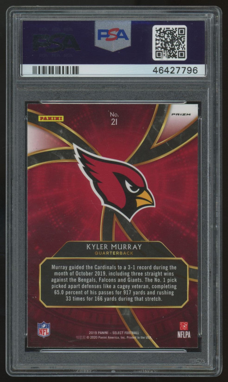 2019 Panini Select Kyler Murray RC Phenomenon Prizm #21 PSA 10