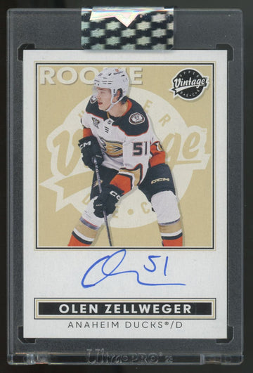 2024-25 Upper Deck Clear Cut Olen Zellweger RC Vintage Auto #VA-OZ