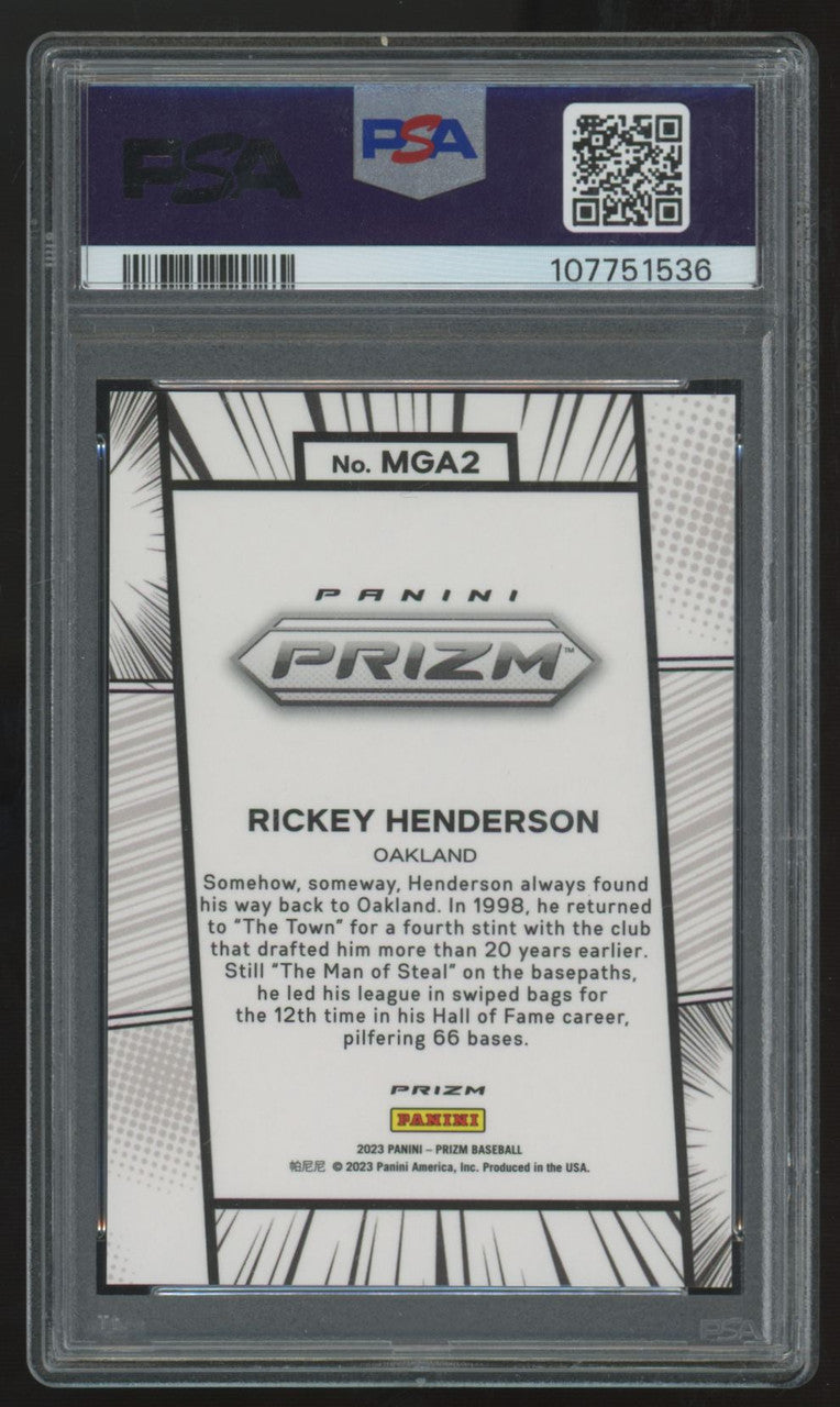 2023 Panini Prizm Rickey Henderson Manga SSP #MGA2 PSA 9