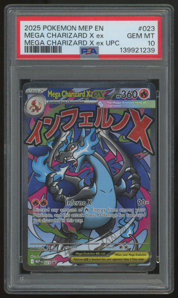2025 Pokemon Mega Charizard X ex UPC Promo #023 PSA 10
