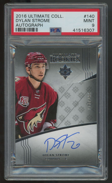 2016-17 Upper Deck Ultimate Collection Dylan Strome RC Auto /299 #140 PSA 9