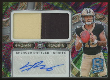 2024 Panini Spectra Spencer Rattler RC Meta Radiant Rookie Patch Auto RPA /10