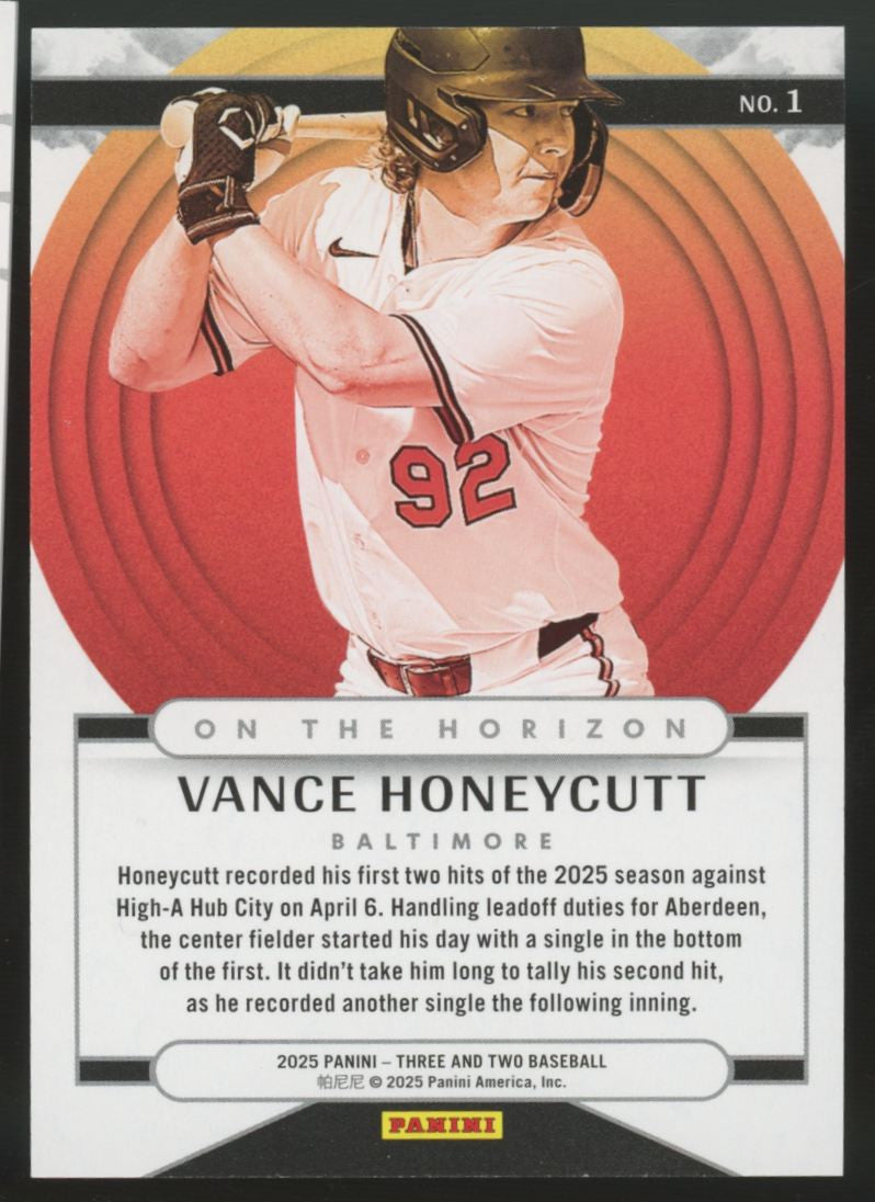 2025 Three & Two Baseball Vance Honeycutt On The Horizon /20 #1
