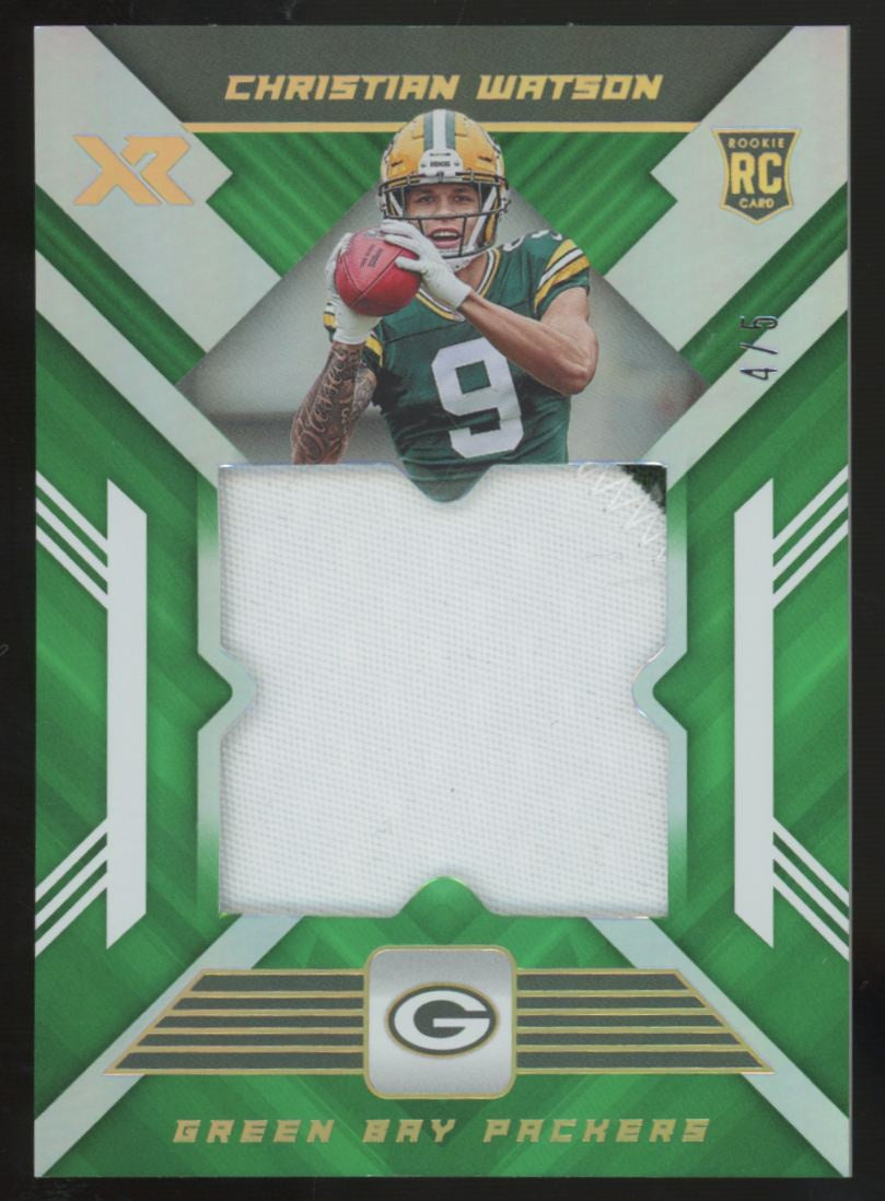 2022 Panini Xr Christian Watson RC Green Jumbo Patch /5 #RXL-19