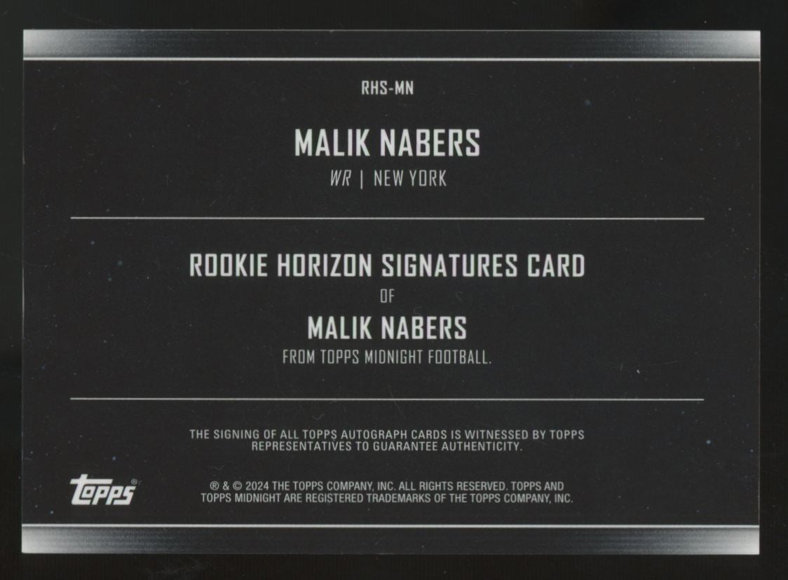 2024 Topps Midnight Malik Nabers RC Horizon Auto Refractor #RHS-MN
