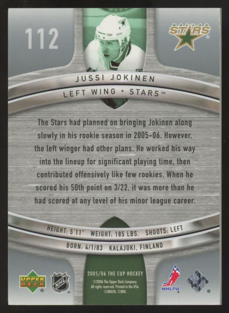 2005-06 Upper Deck The Cup Jussi Jokinen RC Platinum /25 #112
