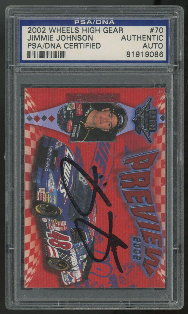2002 Wheels High Gear Jimmie Johnson Preview Signed Auto PSA/DNA Authentic #70