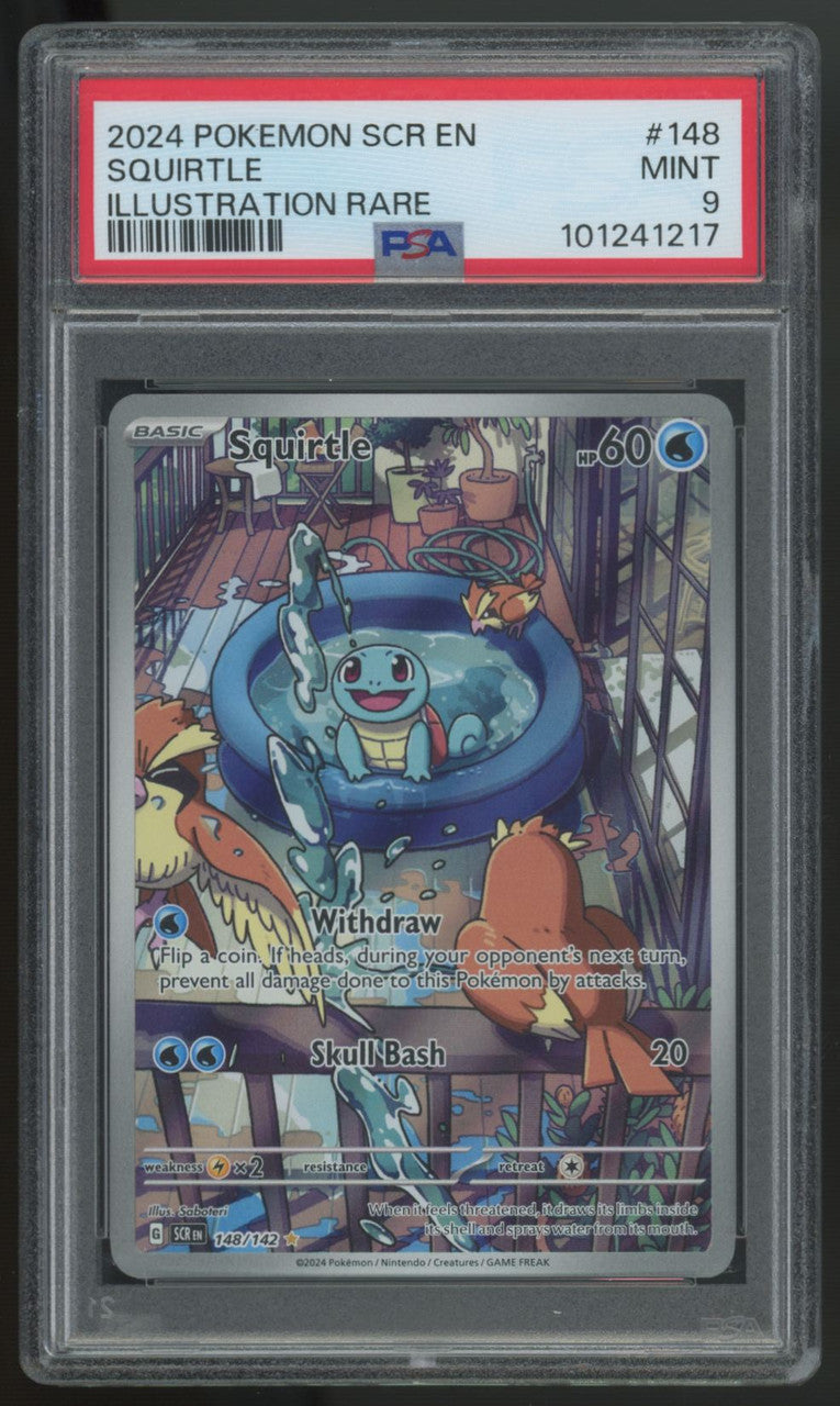2024 Pokemon Squirtle Stellar Crown Illustration Rare #148 PSA 9 (B)