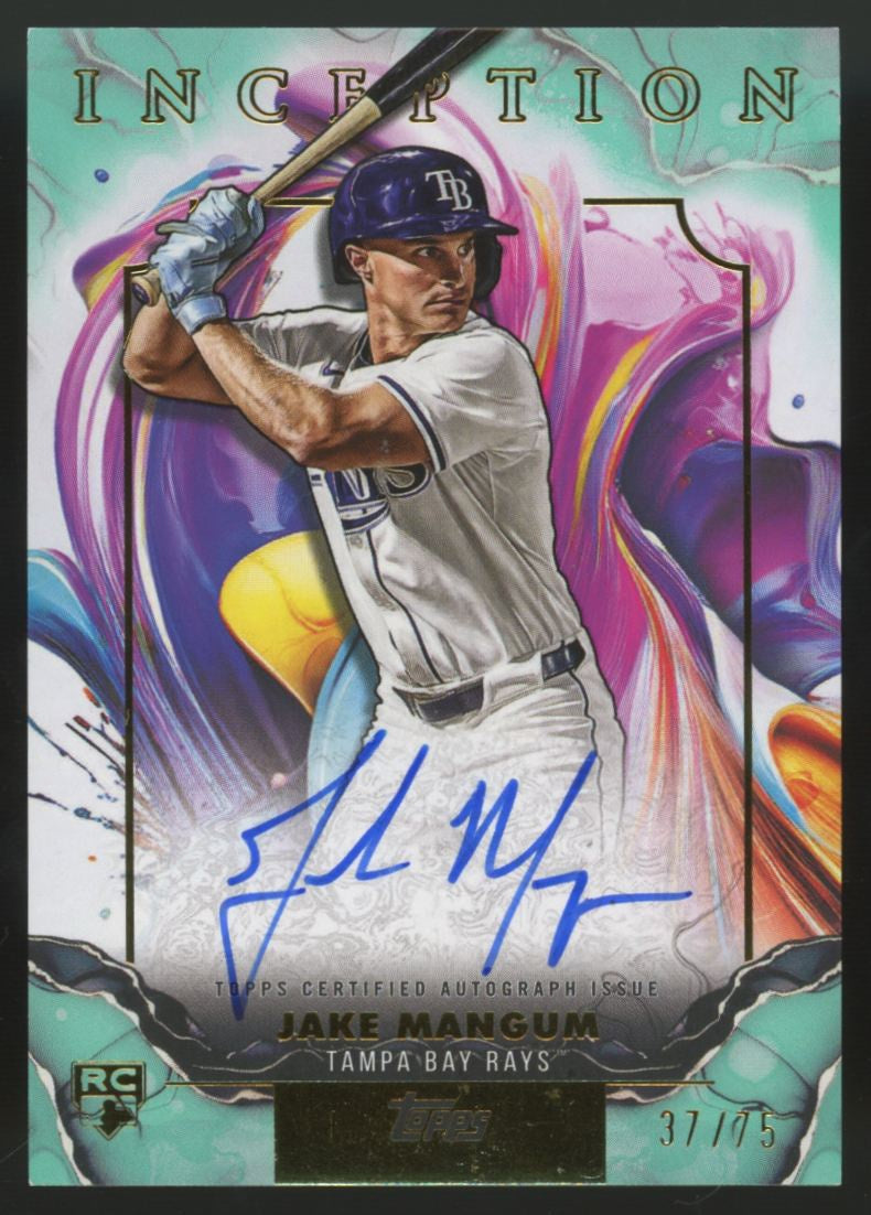 2025 Topps Inception Jake Mangum RC Emerging Stars Auto Aqua /75 #RESA-JAM