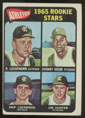 1965 Topps Jim Hunter, Odom, Lachemann, Lockwood #526 VG
