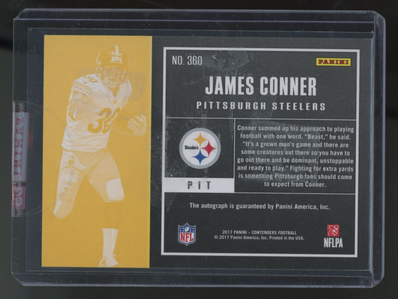 2017 Panini Contenders James Conner RC Rookie Ticket Auto #360