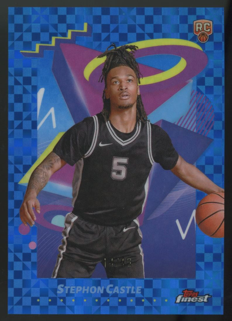 2024-25 Topps Finest Stephon Castle RC Blue X-Fractor /49 #289
