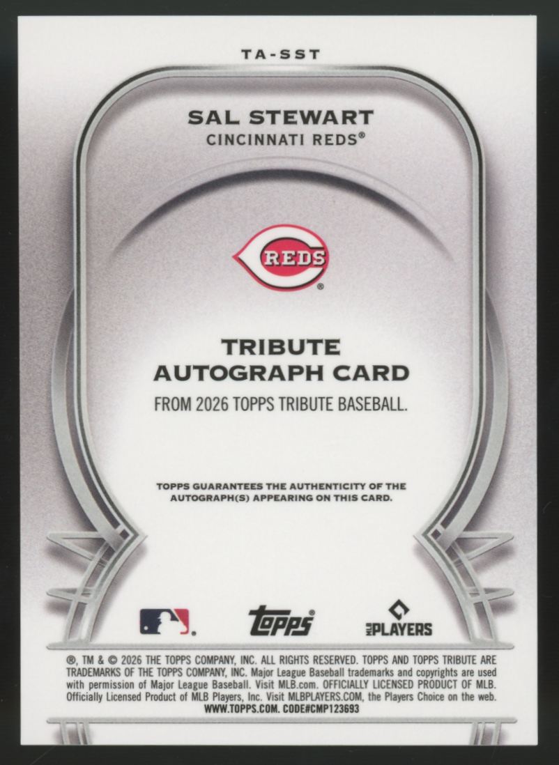 2026 Topps Tribute Sal Stewart RC Auto Blue /150 #TA-SST