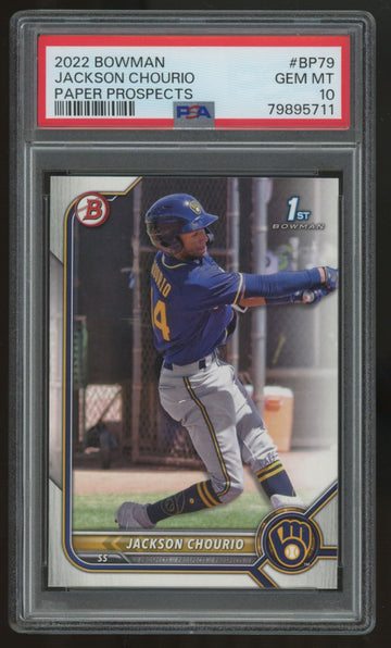 2022 Bowman Jackson Chourio 1st Paper Prospects #BP-79 PSA 10