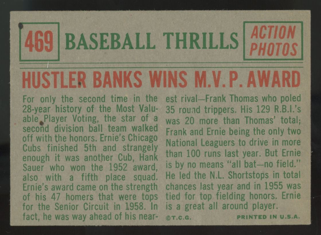 1959 Topps Baseball Thrills Set (10 cards) Mantle/Mays EX