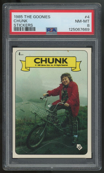 1985 The Goonies Chunk Stickers #4 PSA 8