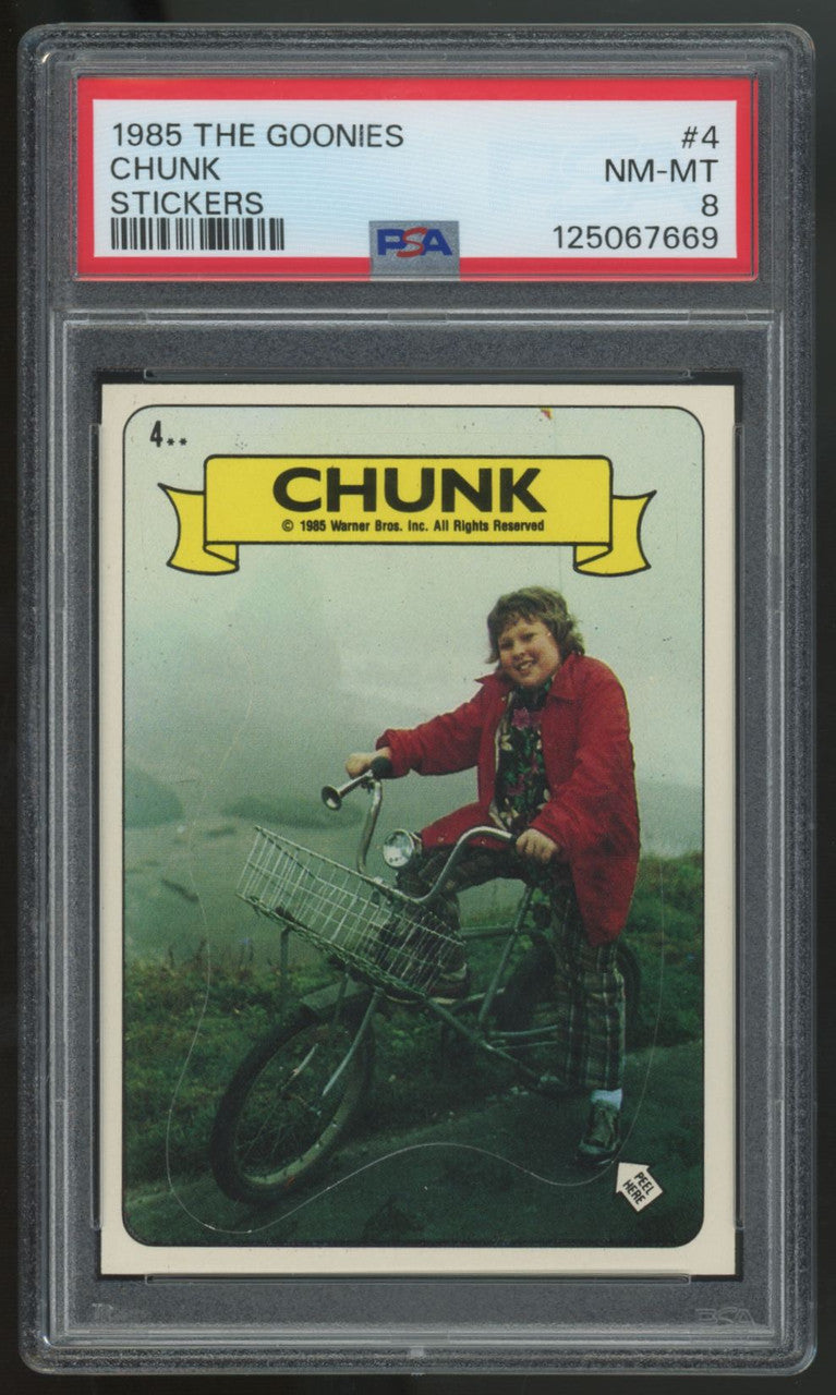 1985 The Goonies Chunk Stickers #4 PSA 8