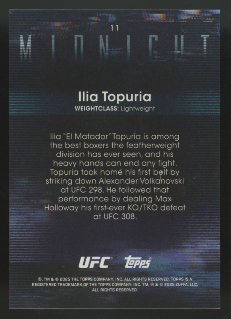 2025 Topps Midnight UFC Ilia Topuria Refractor #11