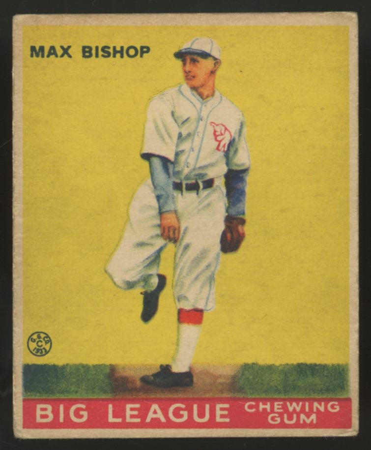 1933 Goudey Max Bishop #61 Poor (Writing)