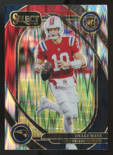 2024 Panini Select Drake Maye RC Club Level Red & Black Shock #218