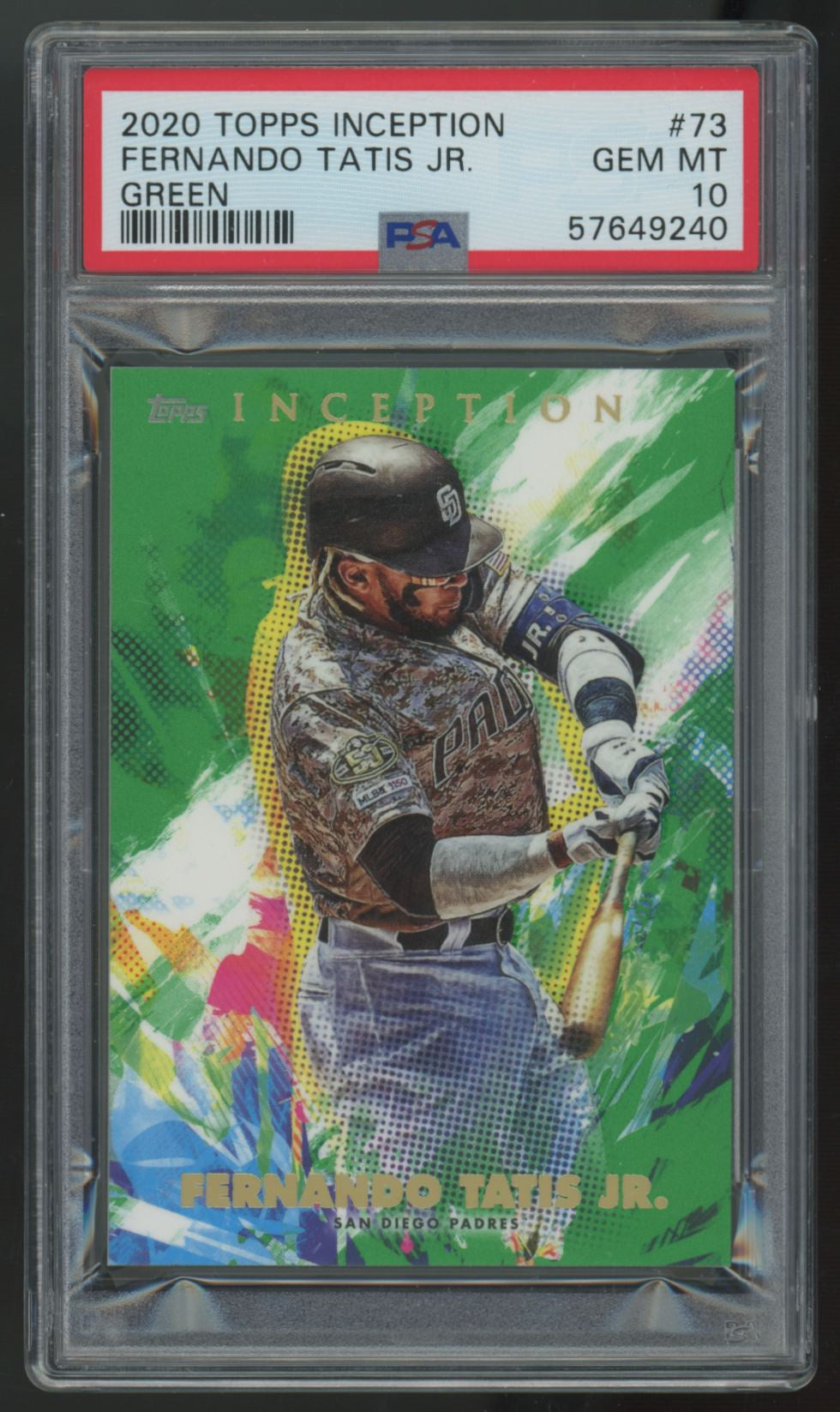 2020 Topps Inception Fernando Tatis Jr. Green #73 PSA 10