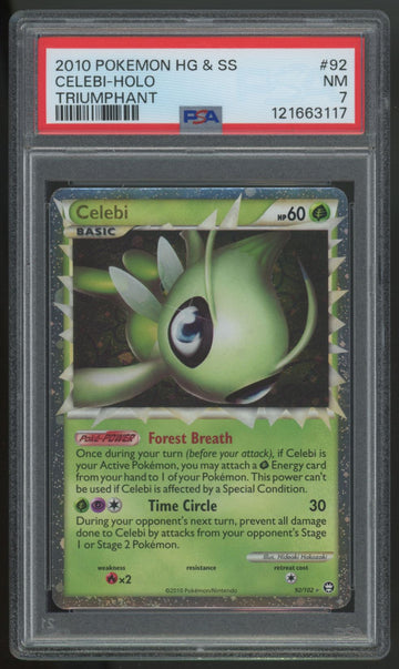 2010 Pokemon Celebi Triumphant Holo #92 PSA 7
