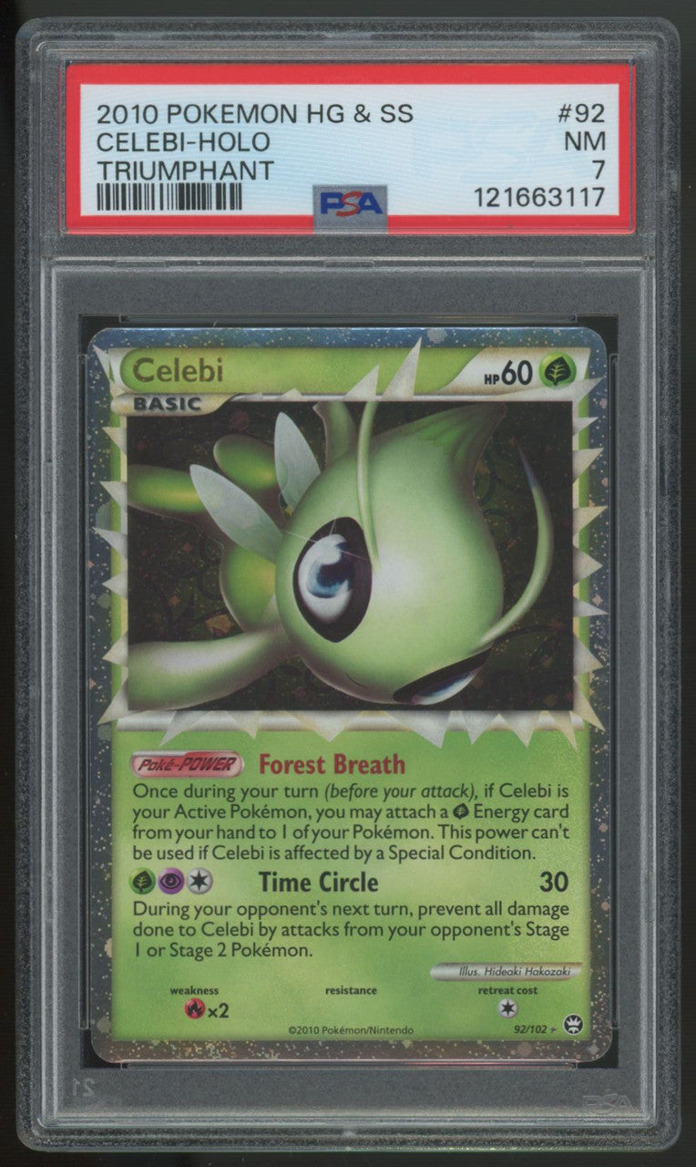 2010 Pokemon Celebi Triumphant Holo #92 PSA 7