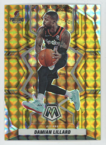 2021-22 Panini Mosaic Damian Lillard Gold /10 #287