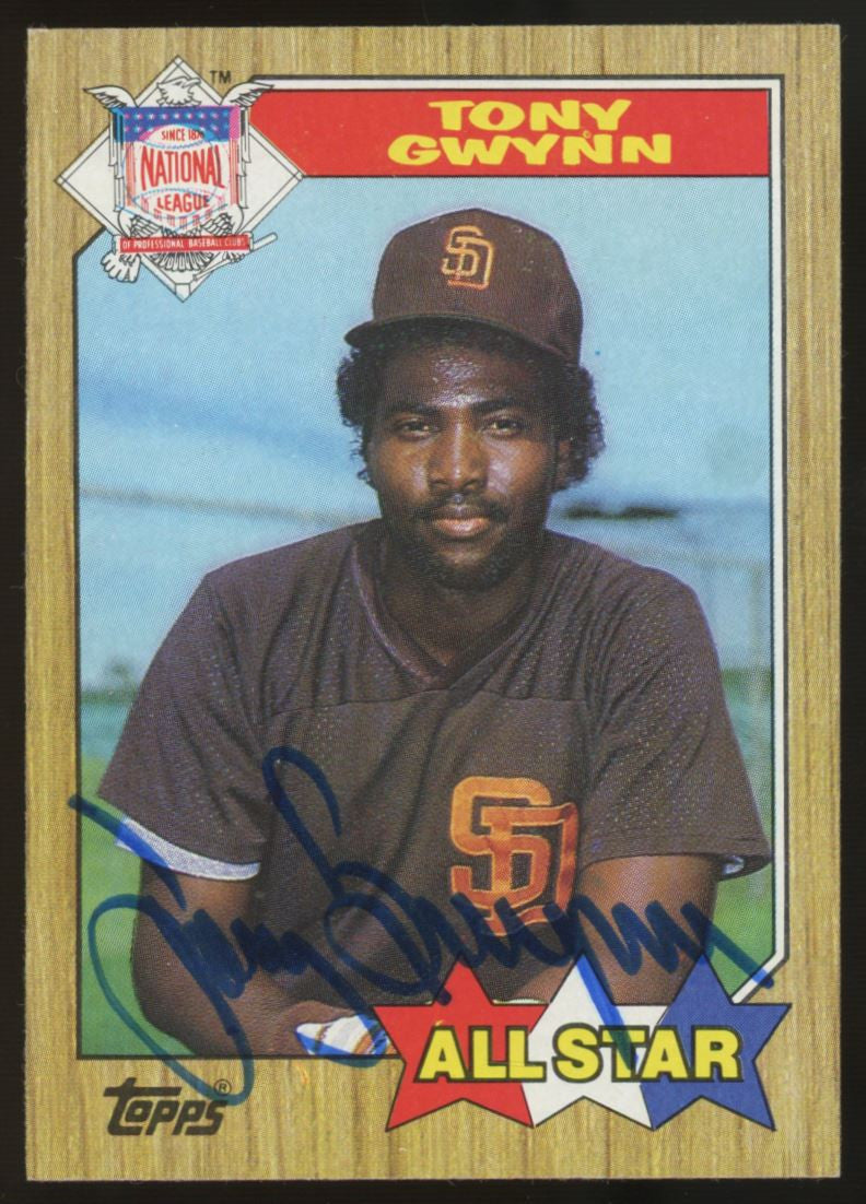 1987 Topps Tony Gwynn All Star #599 Signed Auto JSA
