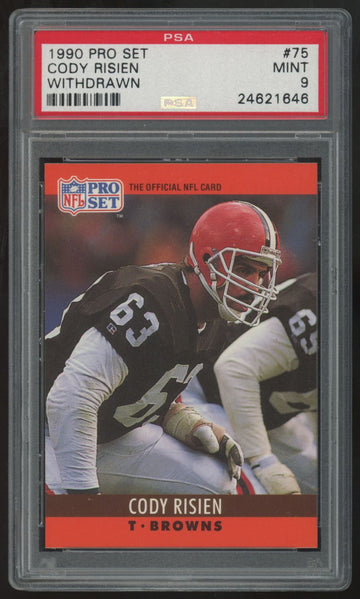 1990 Pro Set Cody Risien Withdrawn #75 PSA 9