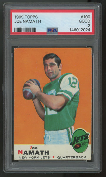 1969 Topps Joe Namath #100 PSA 2