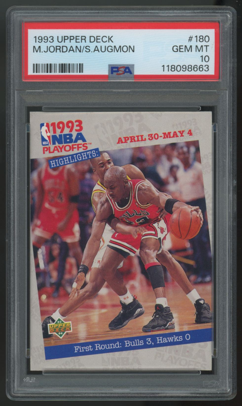 1993-94 Upper Deck Michael Jordan / Stacey Augmon Highlights #180 PSA 10