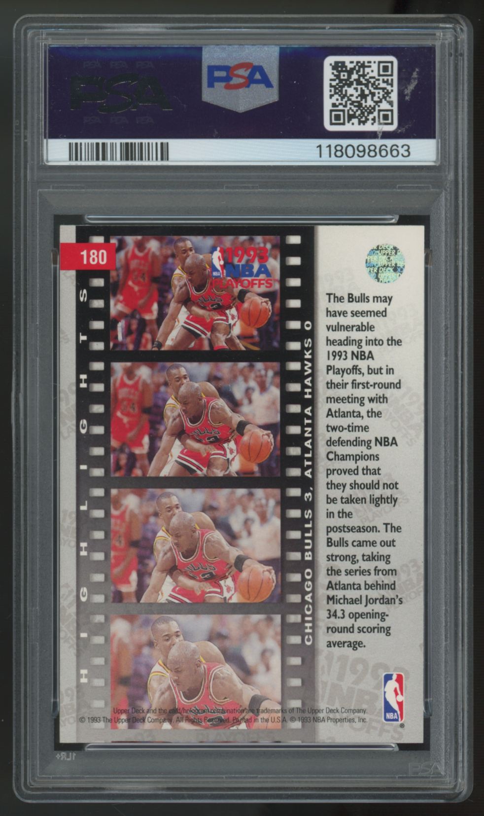 1993-94 Upper Deck Michael Jordan / Stacey Augmon Highlights #180 PSA 10
