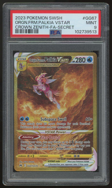 2023 Pokemon Origin Forme Palkia VSTAR Crown Zenith Secret #GG67 PSA 9